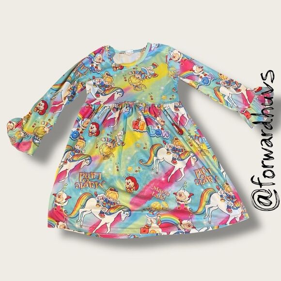 Rainbow Brite “Magic Land” Long Sleeve Dress – Size 2XL (6–7T) - Picture 3 of 9